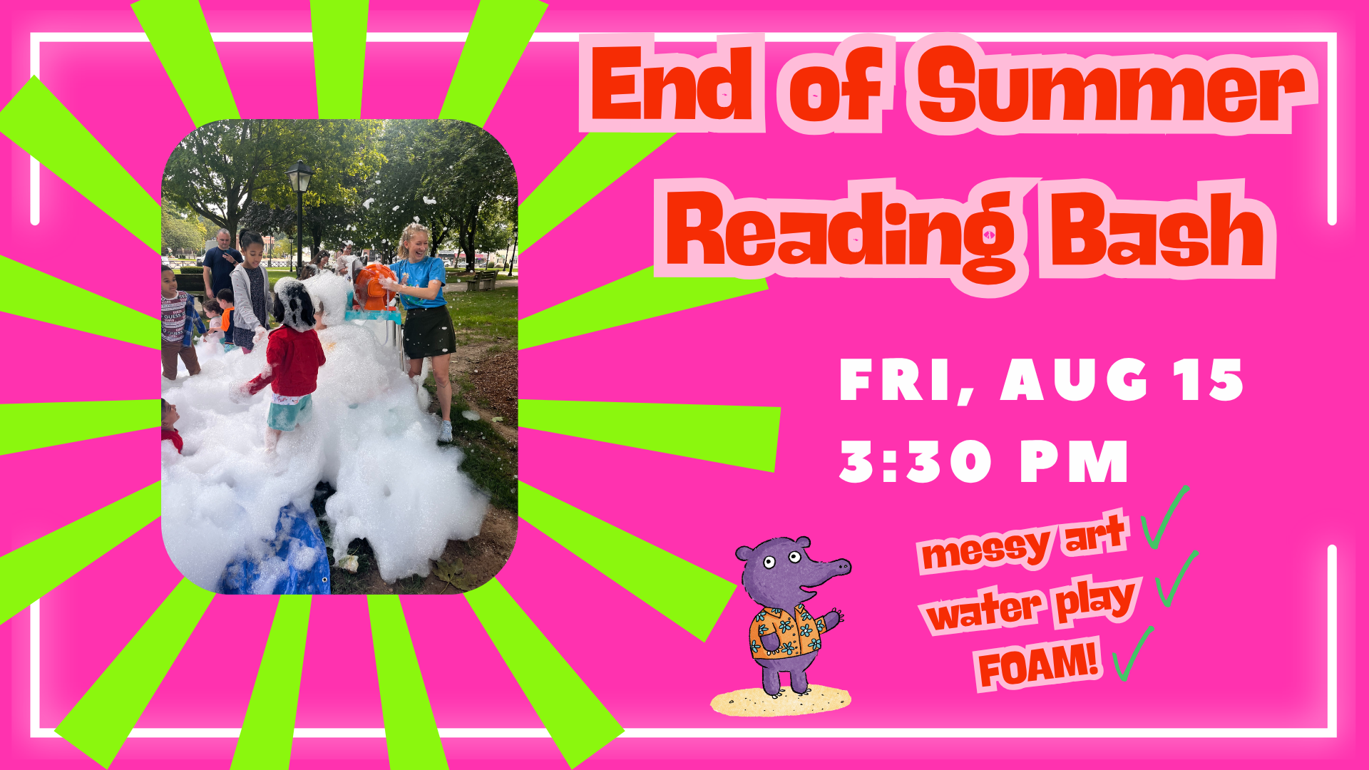 Photo of last years end of summer reading bash