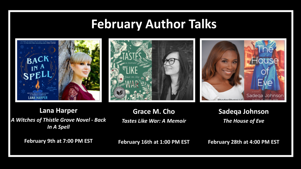February Virtual Author Talks