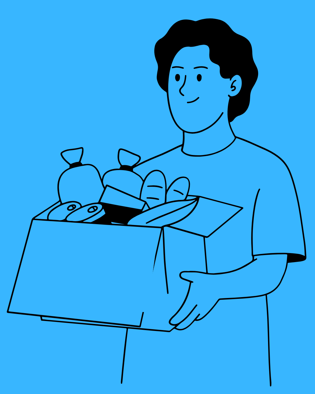 clipart of person holding box of food