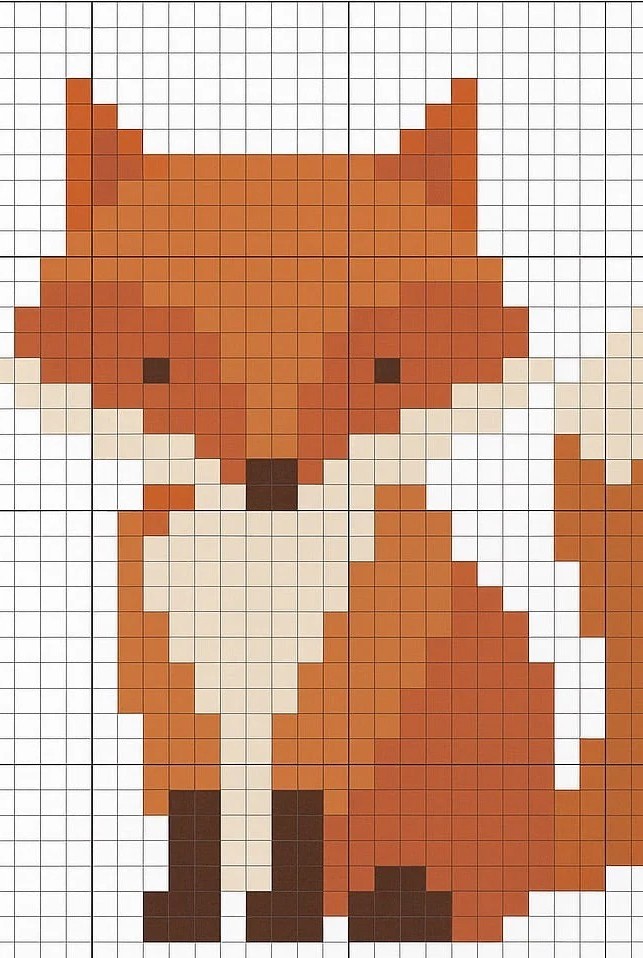 Cross stitch of a fox