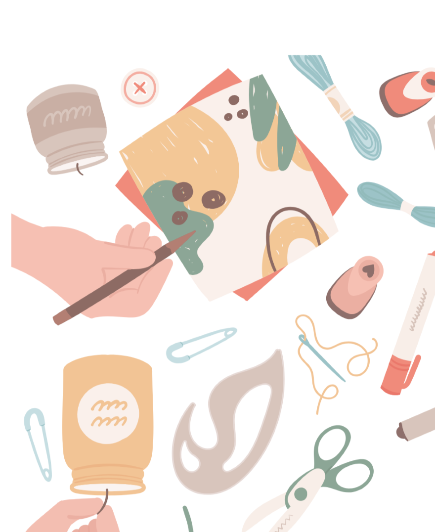 Clip art of craft supplies