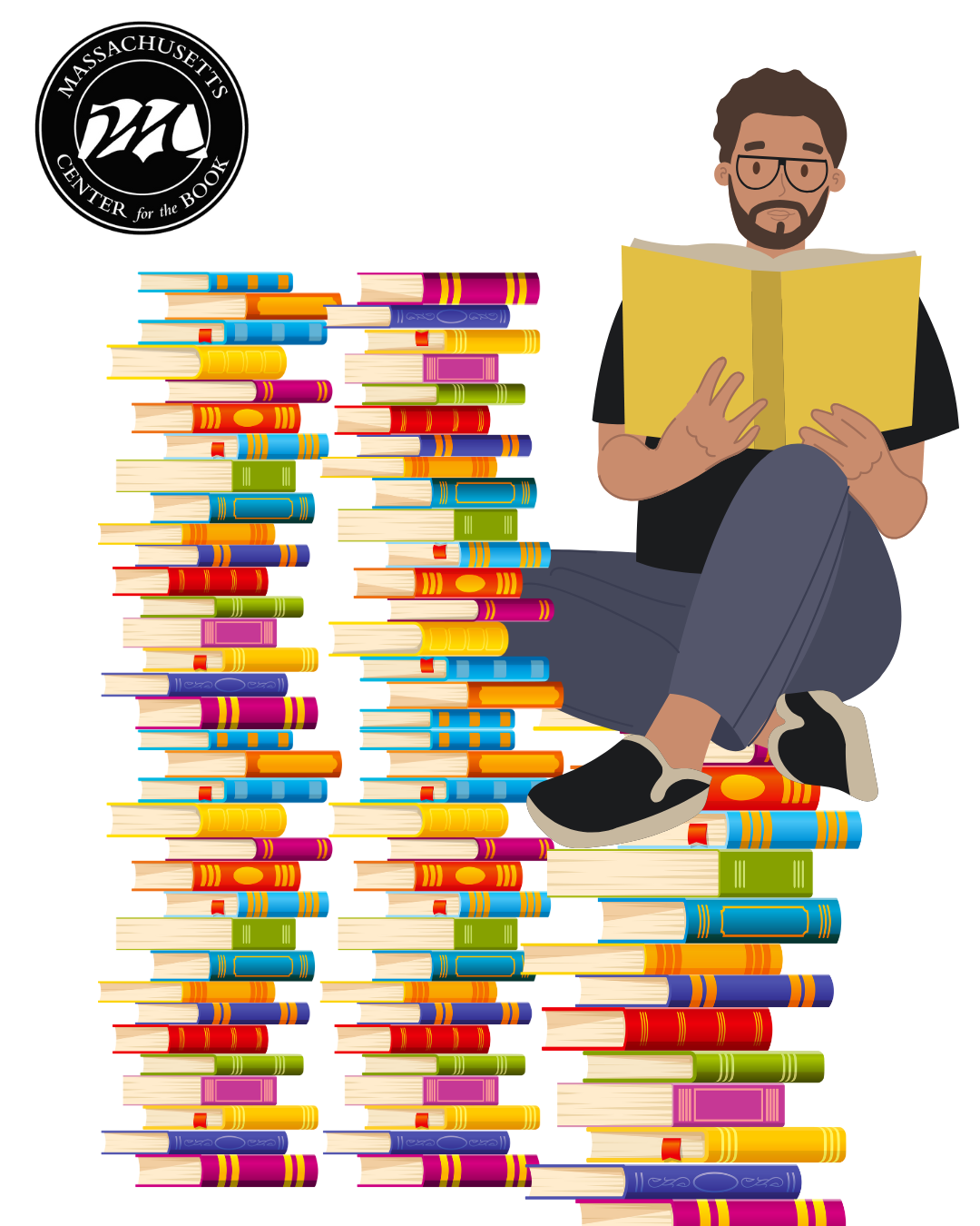 man reading book