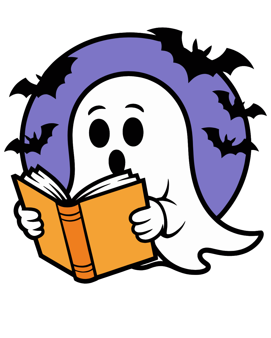 ghost with book