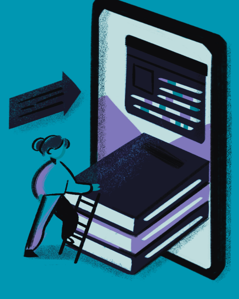 clipart of a figure walking through a computer screen
