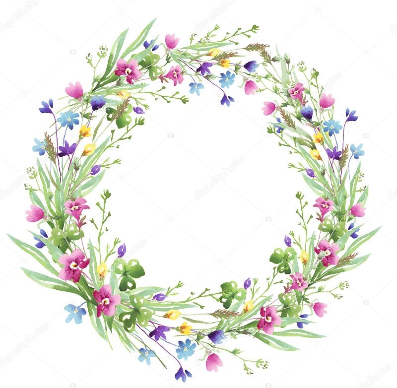 clip art of flower wreath