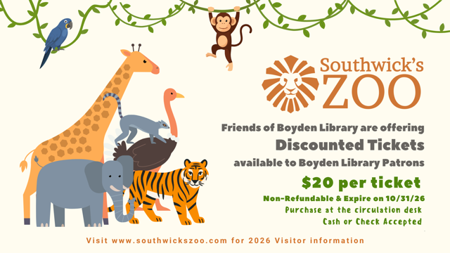 Southwick's Zoo Flyer for tickets