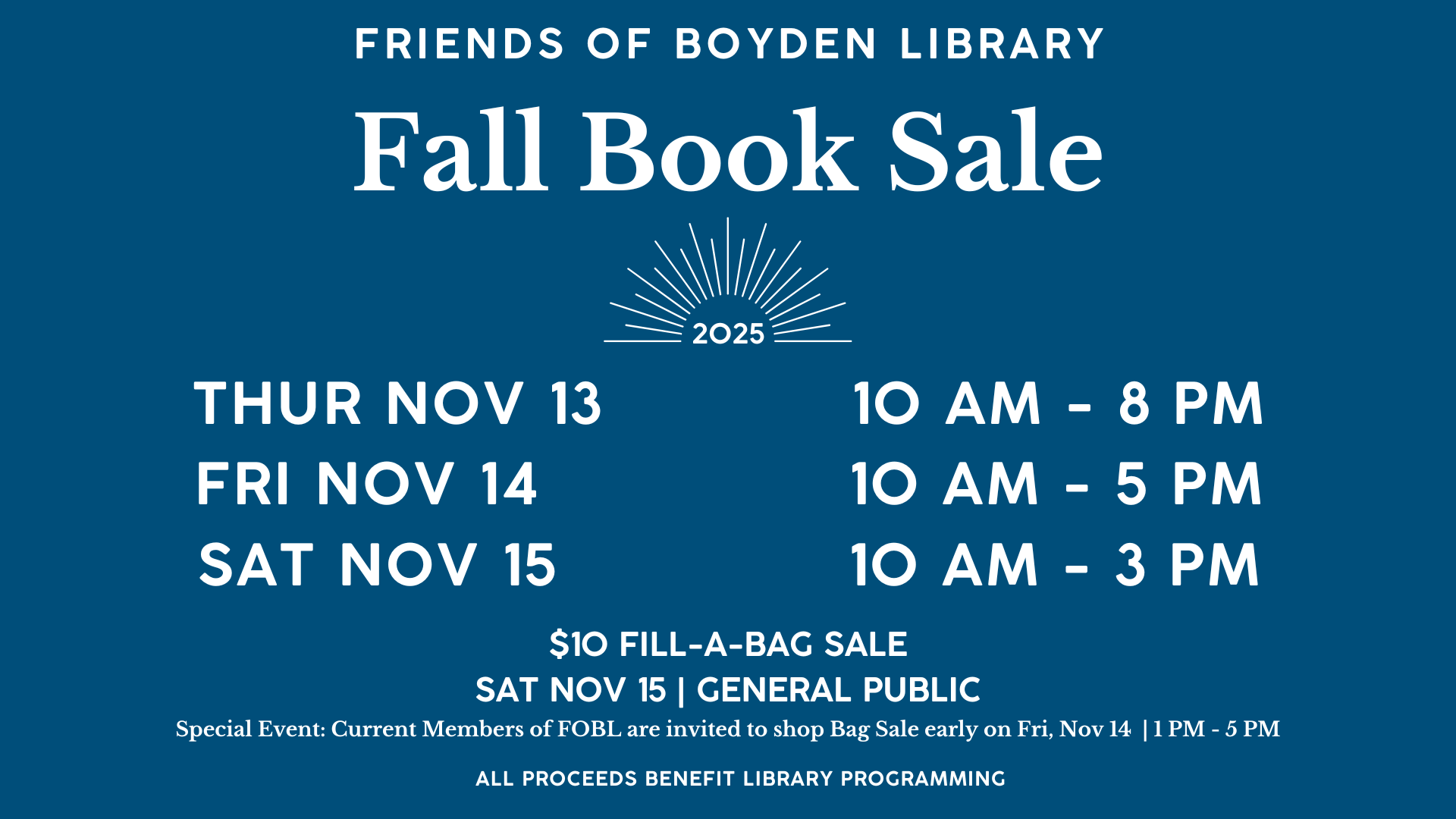Friends book sale flyer