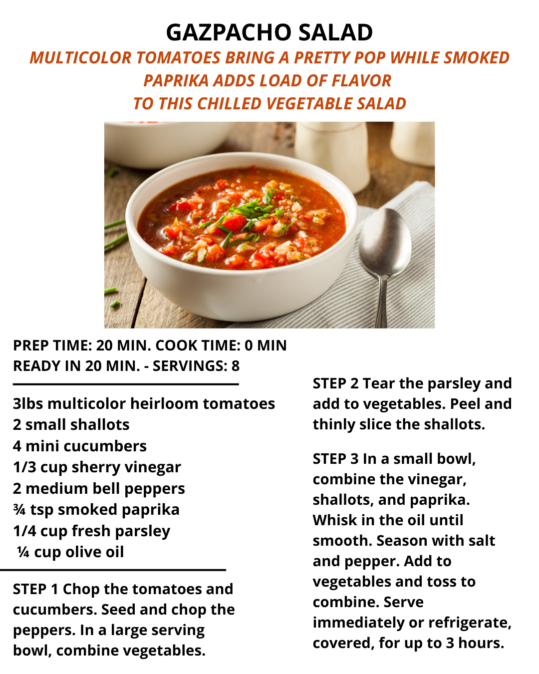 Image of gazpacho salad along with recipe