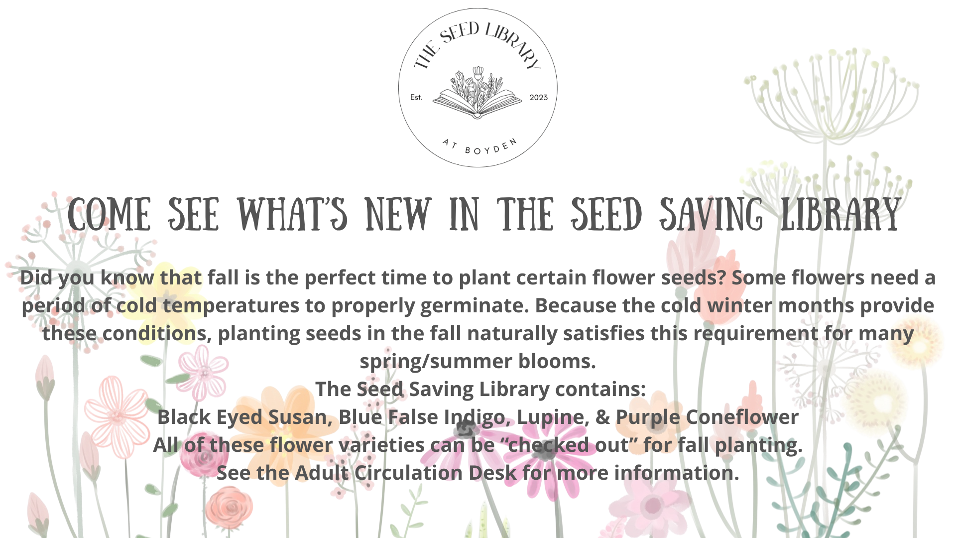 Fall seed library flier