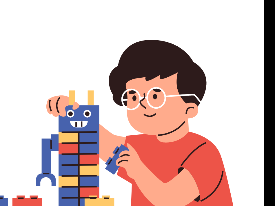 boy playing with legos