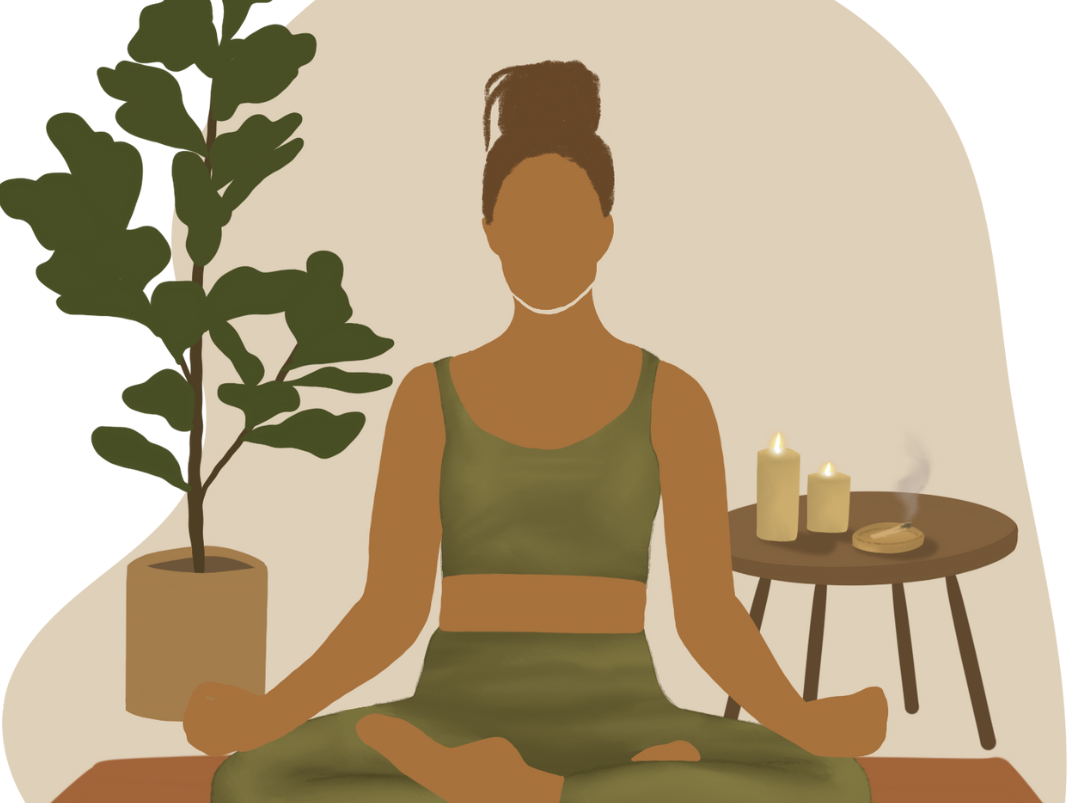 clipart image of a person meditating