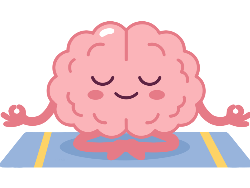 Clip art of a brain meditating