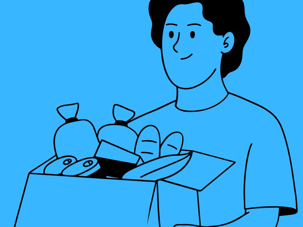clipart of person holding box of food