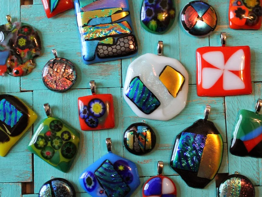 fused glass pendants