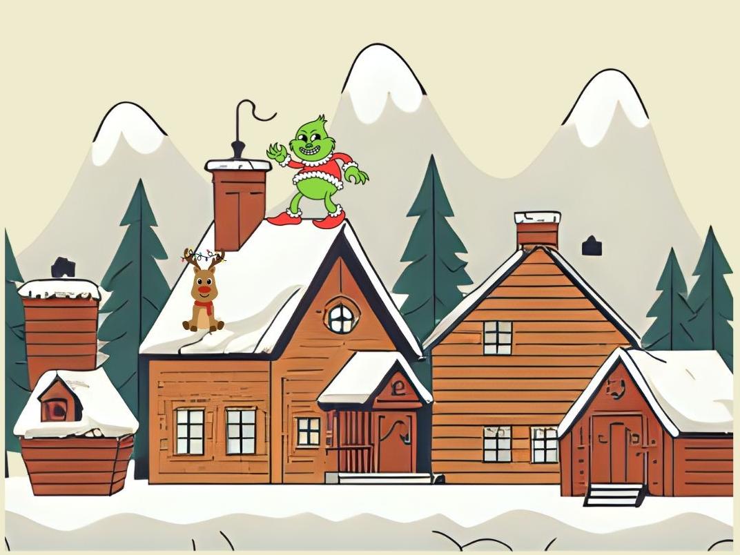 the grinch on a rooftop
