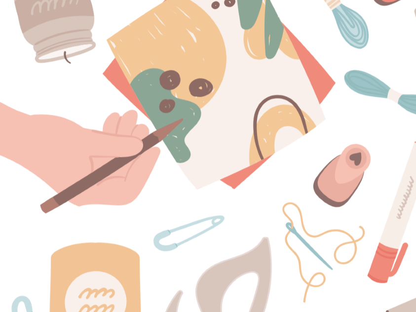 Clip art of craft supplies