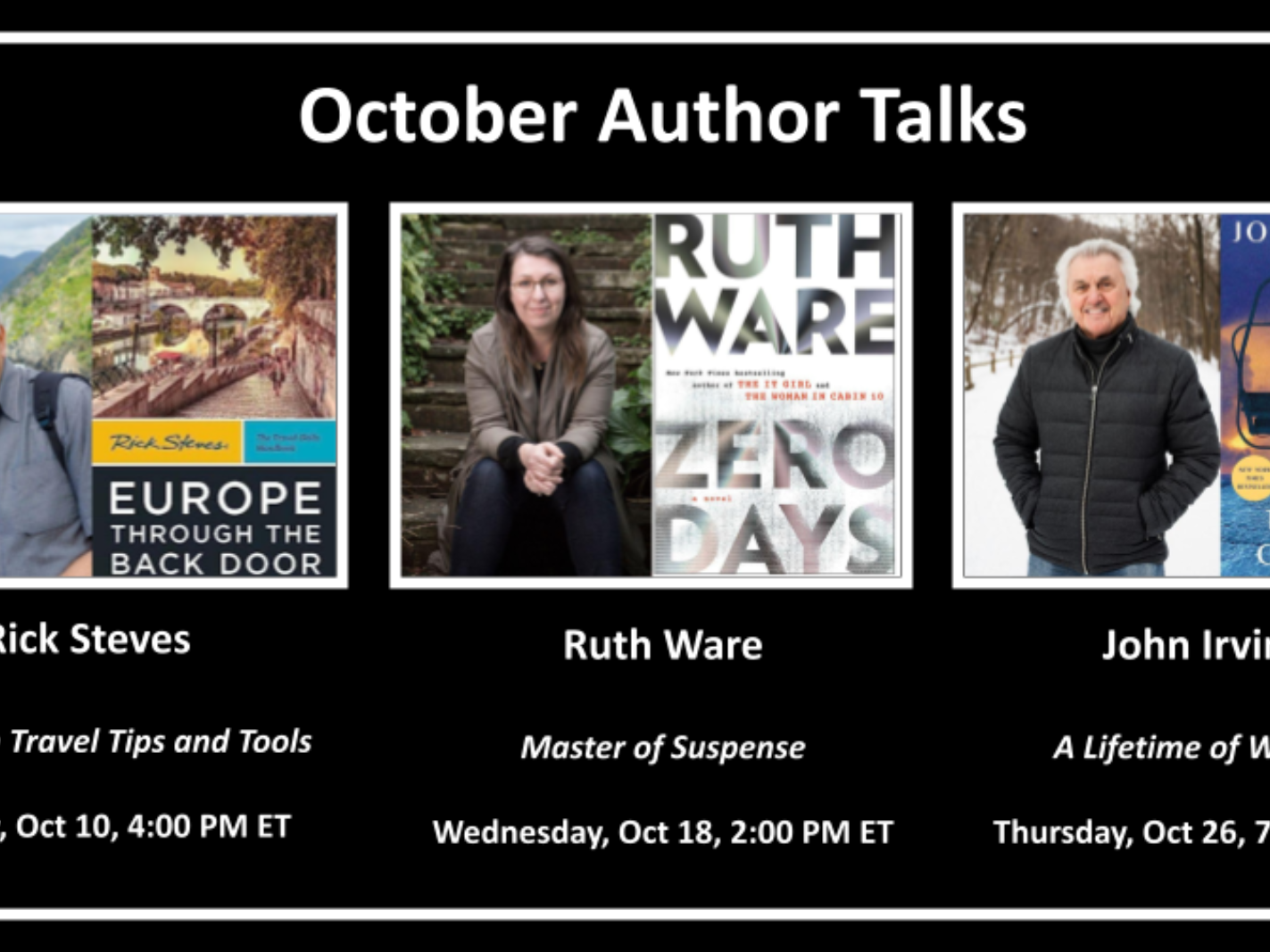 Virtual Author Talks in October