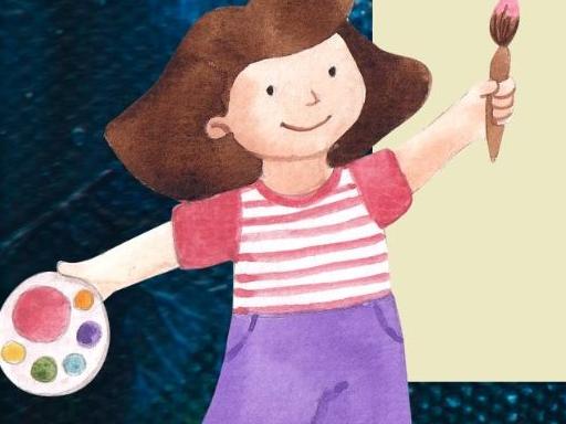 child holding paint brush