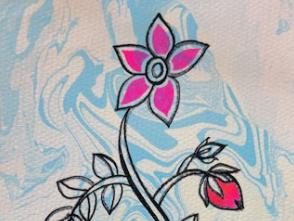 Suminagashi flower print