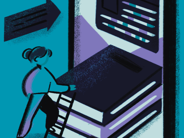 clipart of a figure walking through a computer screen